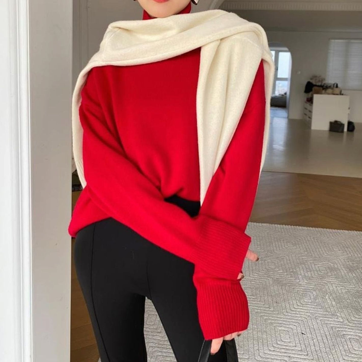 Grace | Women's Oversized Turtleneck Long-Sleeve Knit Sweater