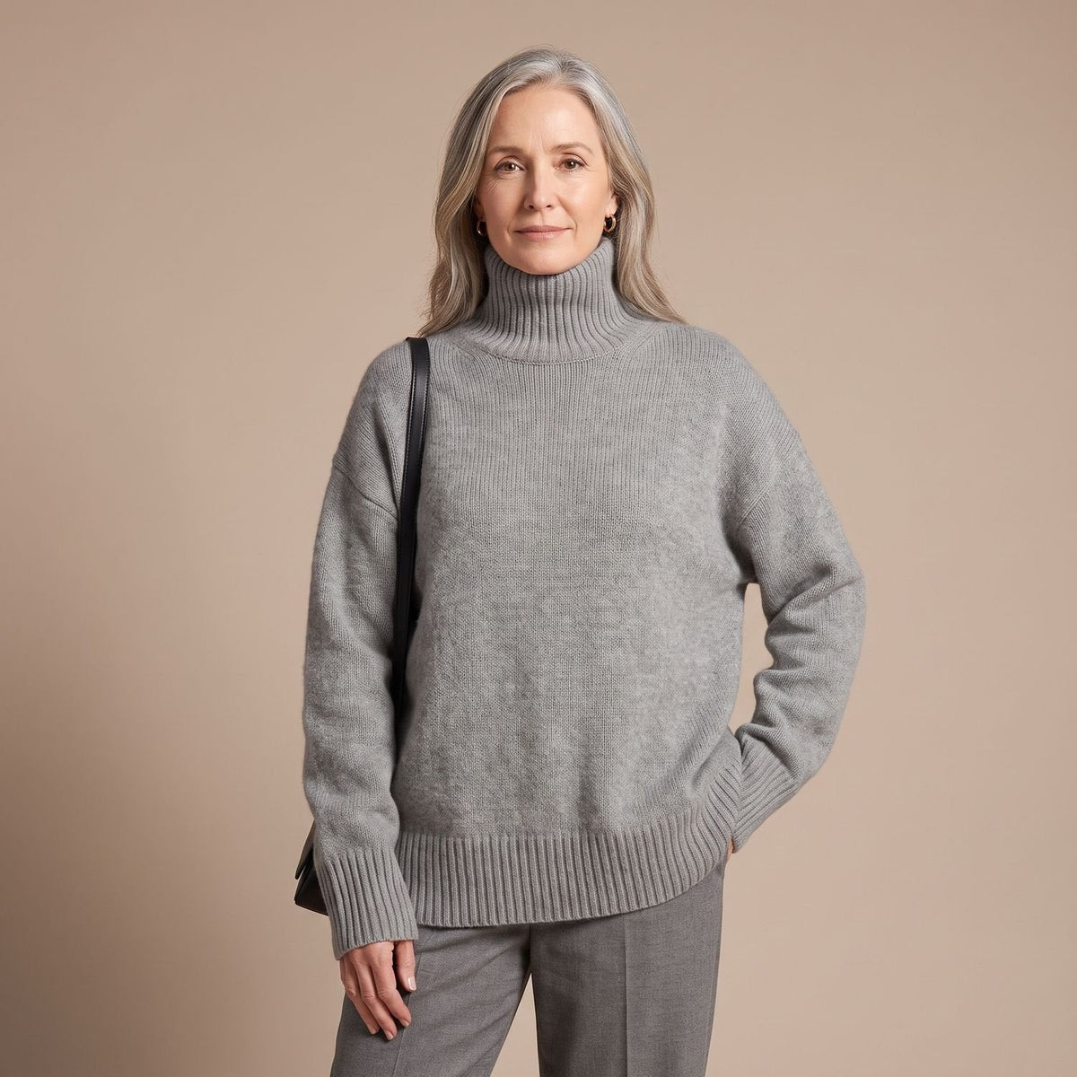 Amelia | Women's Oversized Turtleneck Soft Knit Pullover Sweater