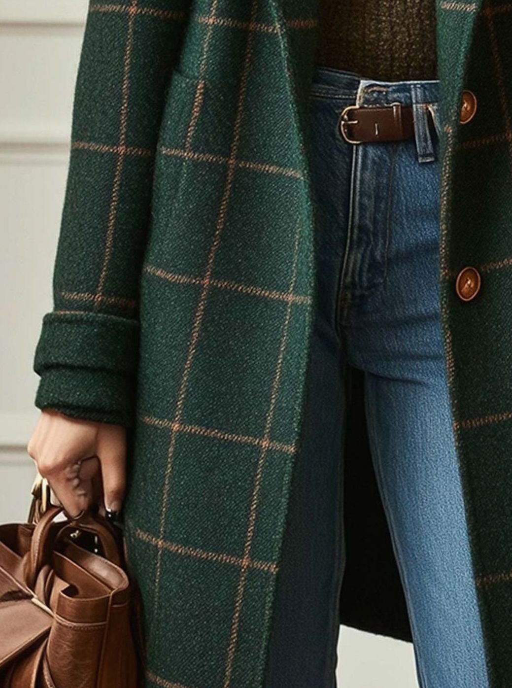 Eleanor | Women's Plaid Wool-Blend Long Overcoat Ladies Winter Coat