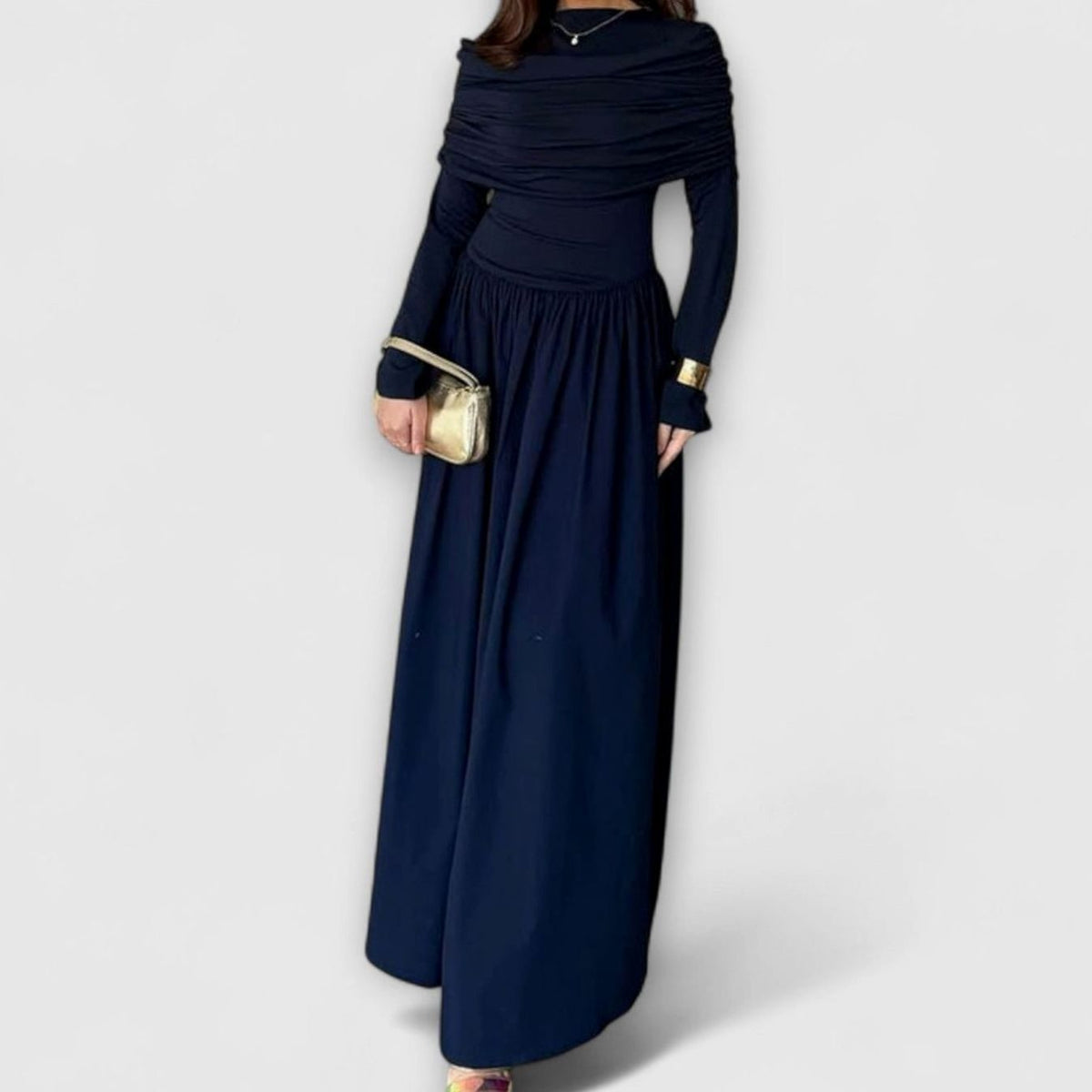 Charlotte | Women's Pleated High-Waist Flared Sleeve Relaxed Maxi Dress