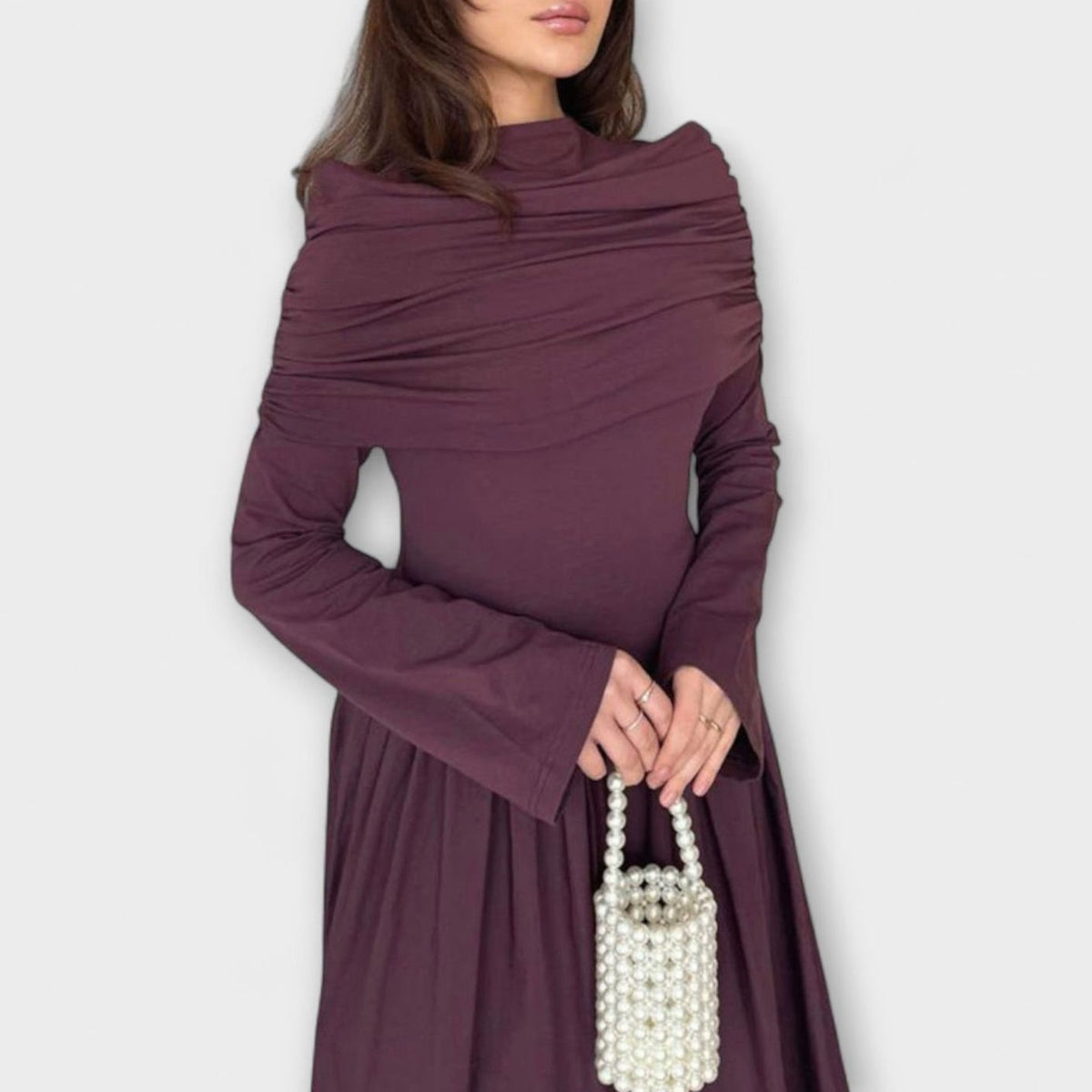 Charlotte | Women's Pleated High-Waist Flared Sleeve Relaxed Maxi Dress