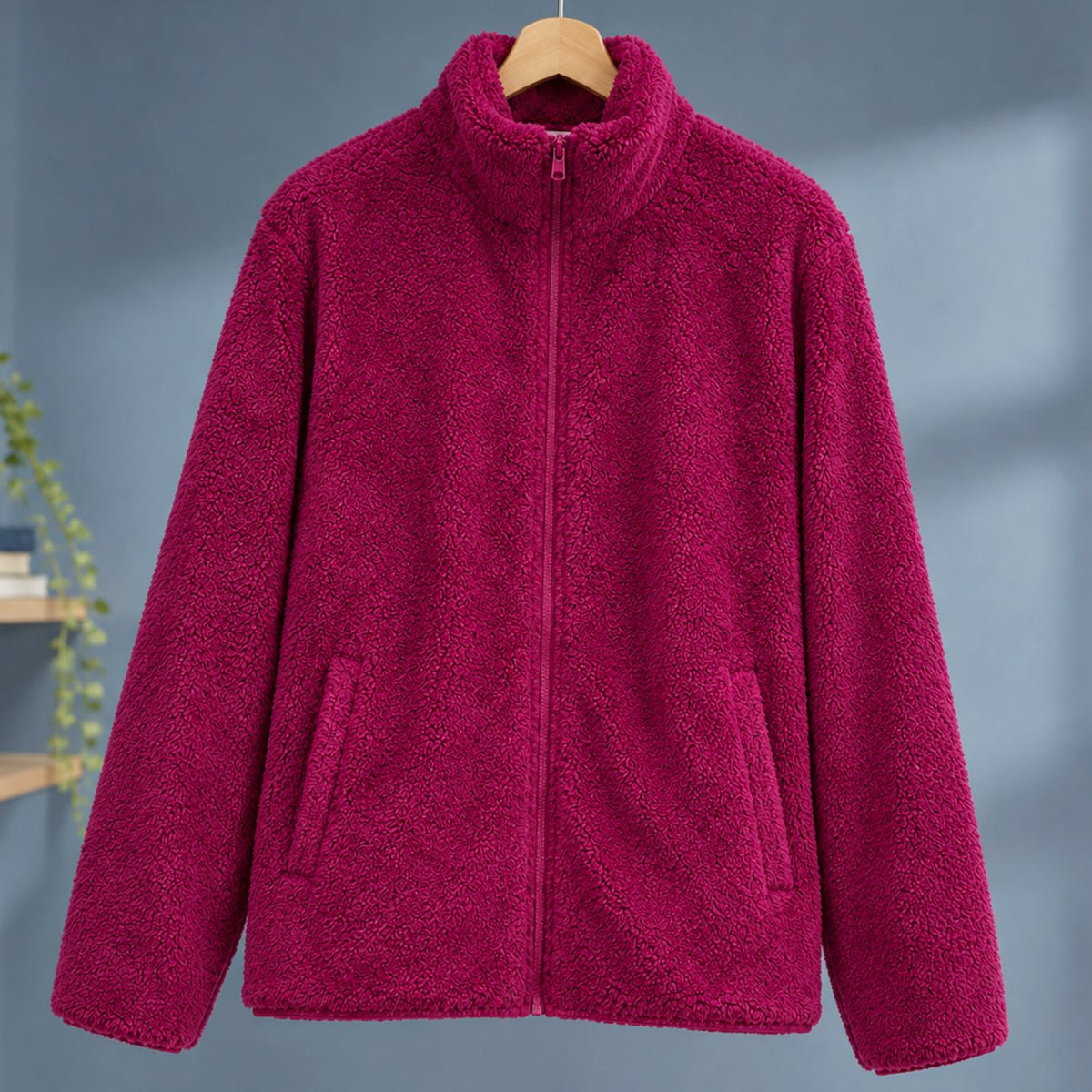 Layla | Women's Plush Sherpa Full-Zip Stand-Collar Fleece Jacket