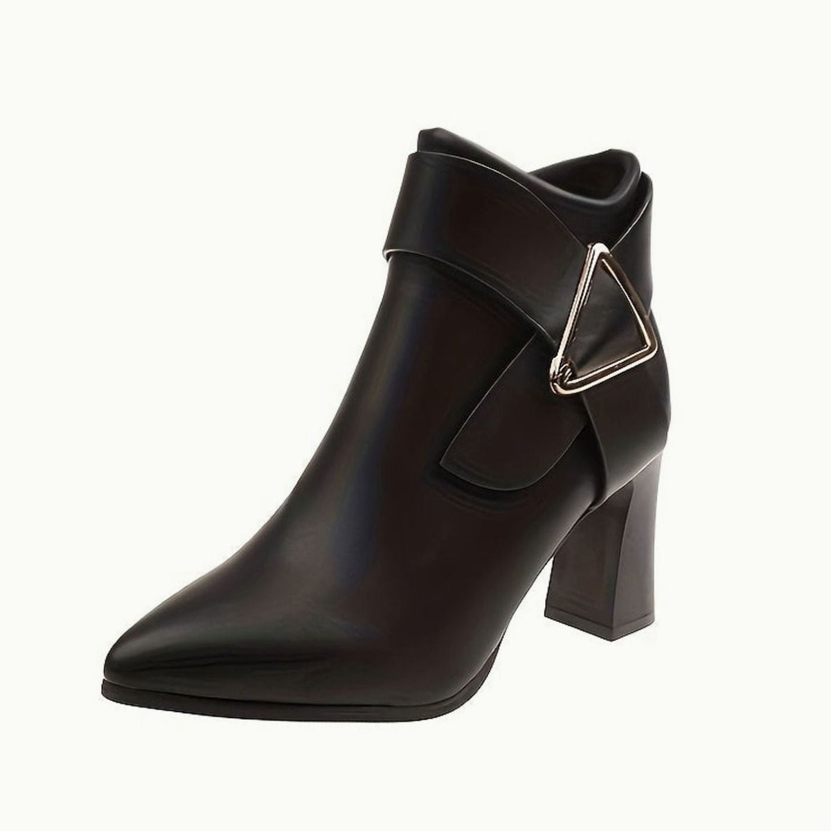 Olivia | Women's Pointed-Toe Block Heel Buckle Ankle Boots