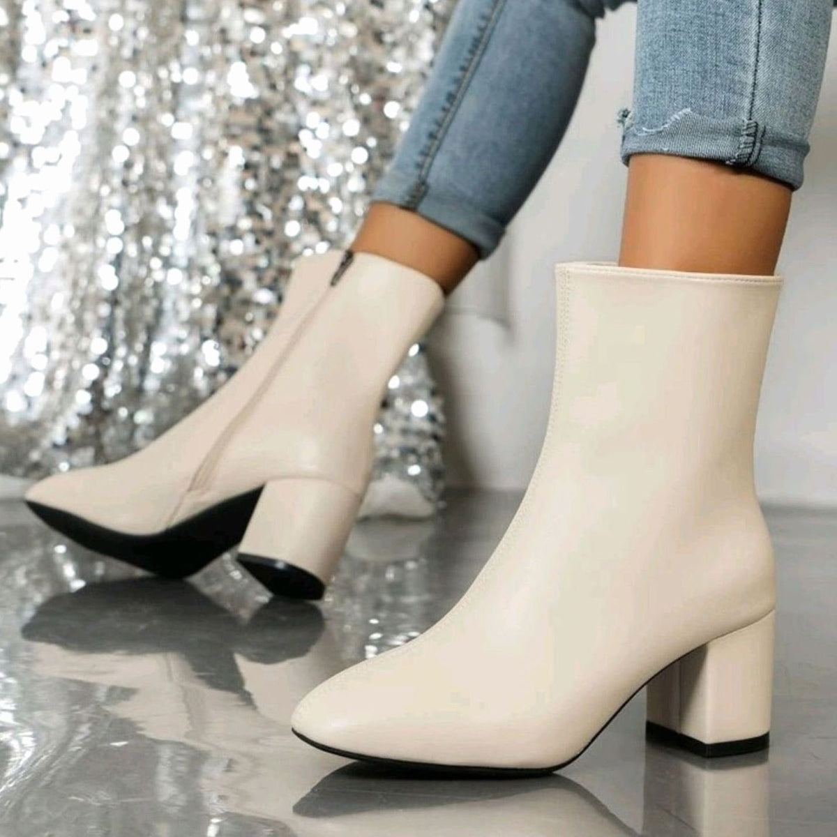 Harper | Women's Pointed-Toe Block-Heel Side-Zip Ankle Boots
