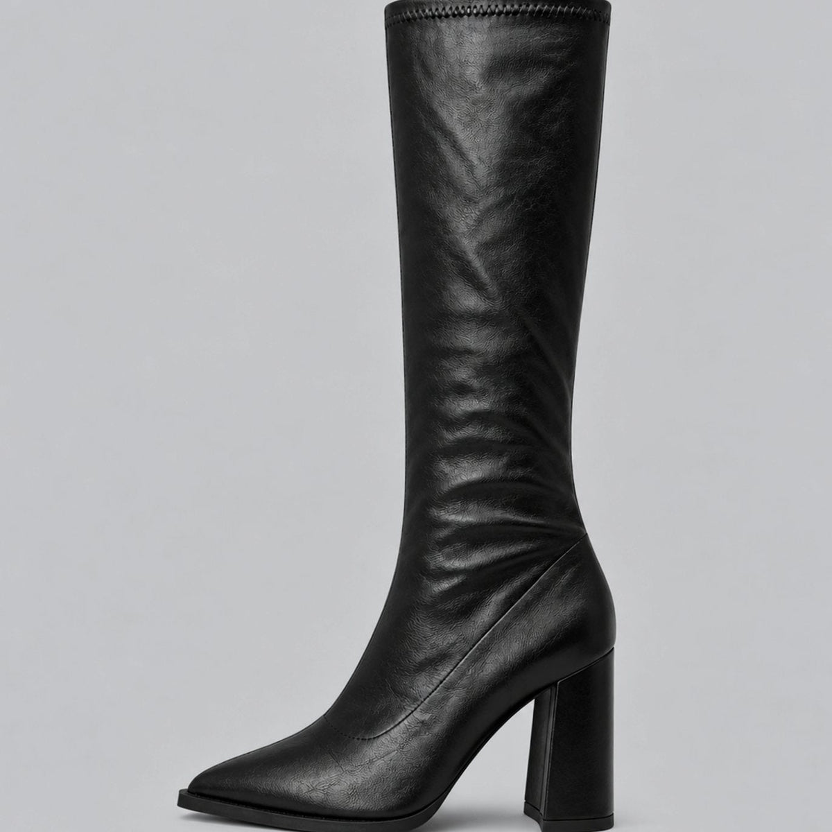 Charlotte | Women's Pointed-Toe Knee-High Boots Chunky Block Heel