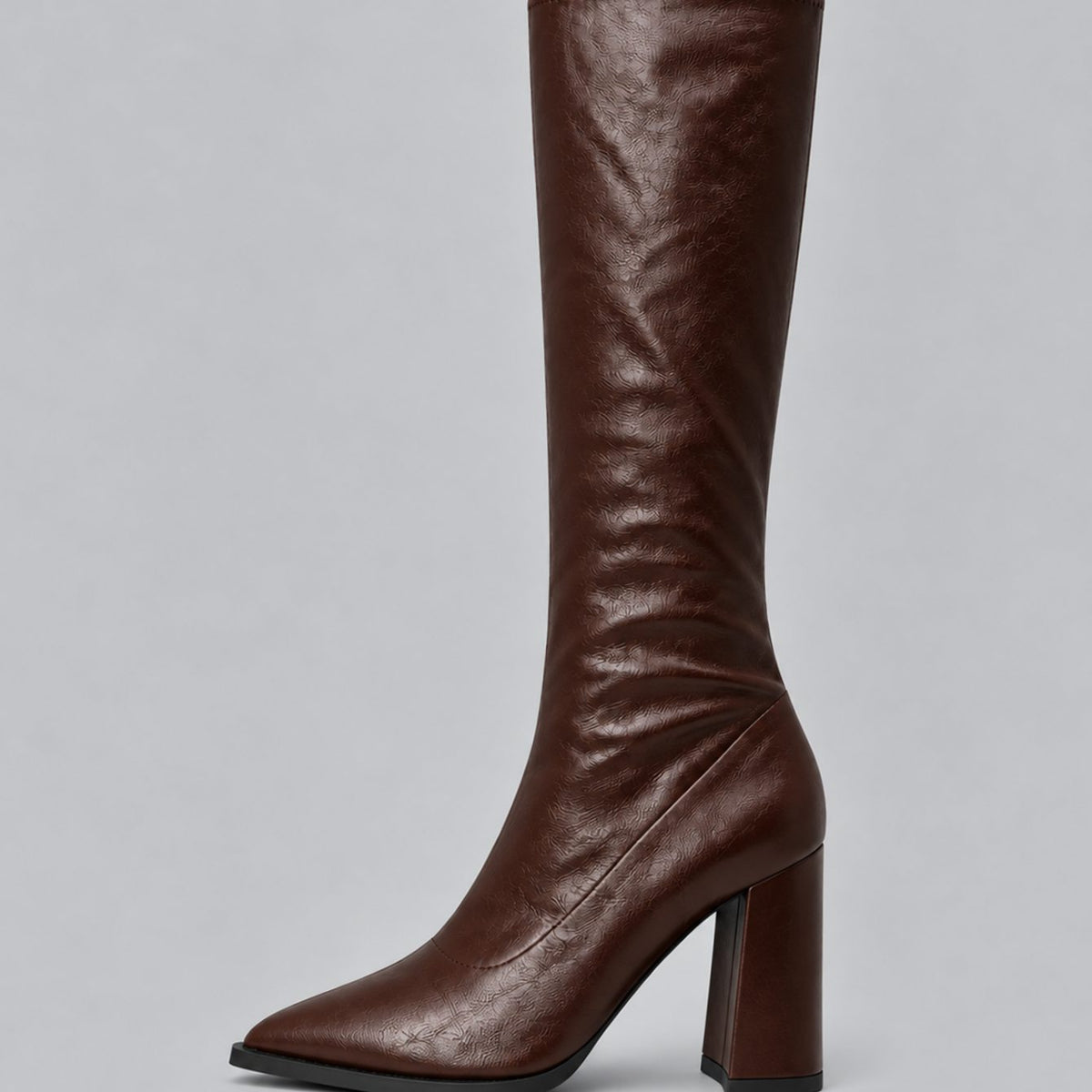 Charlotte | Women's Pointed-Toe Knee-High Boots Chunky Block Heel