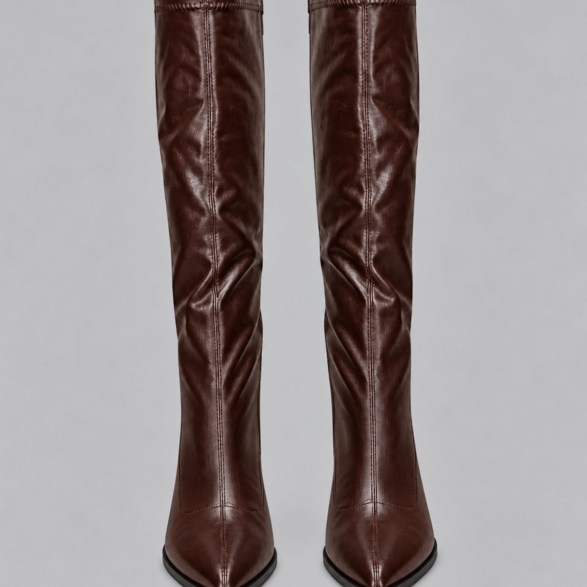 Charlotte | Women's Pointed-Toe Knee-High Boots Chunky Block Heel
