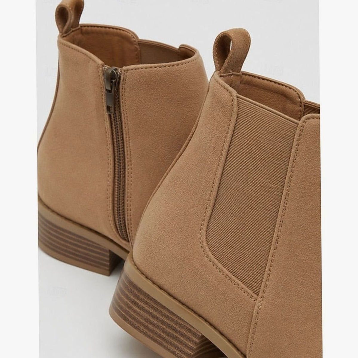 Charlotte | Women's Pointed-Toe Suede Chelsea Ankle Booties Low Block Heel