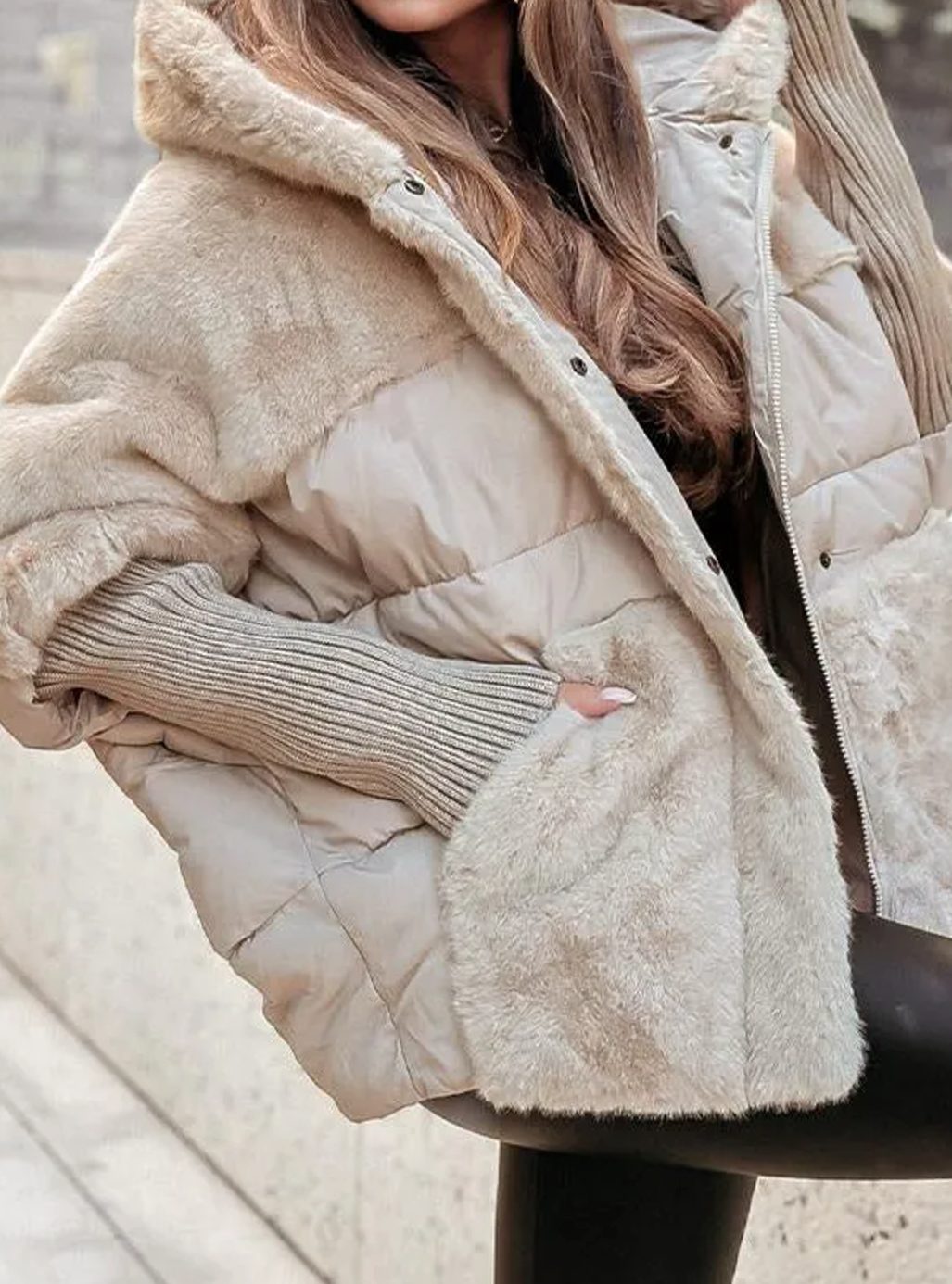Olivia | Women's Quilted Faux Fur Hooded Puffer Jacket