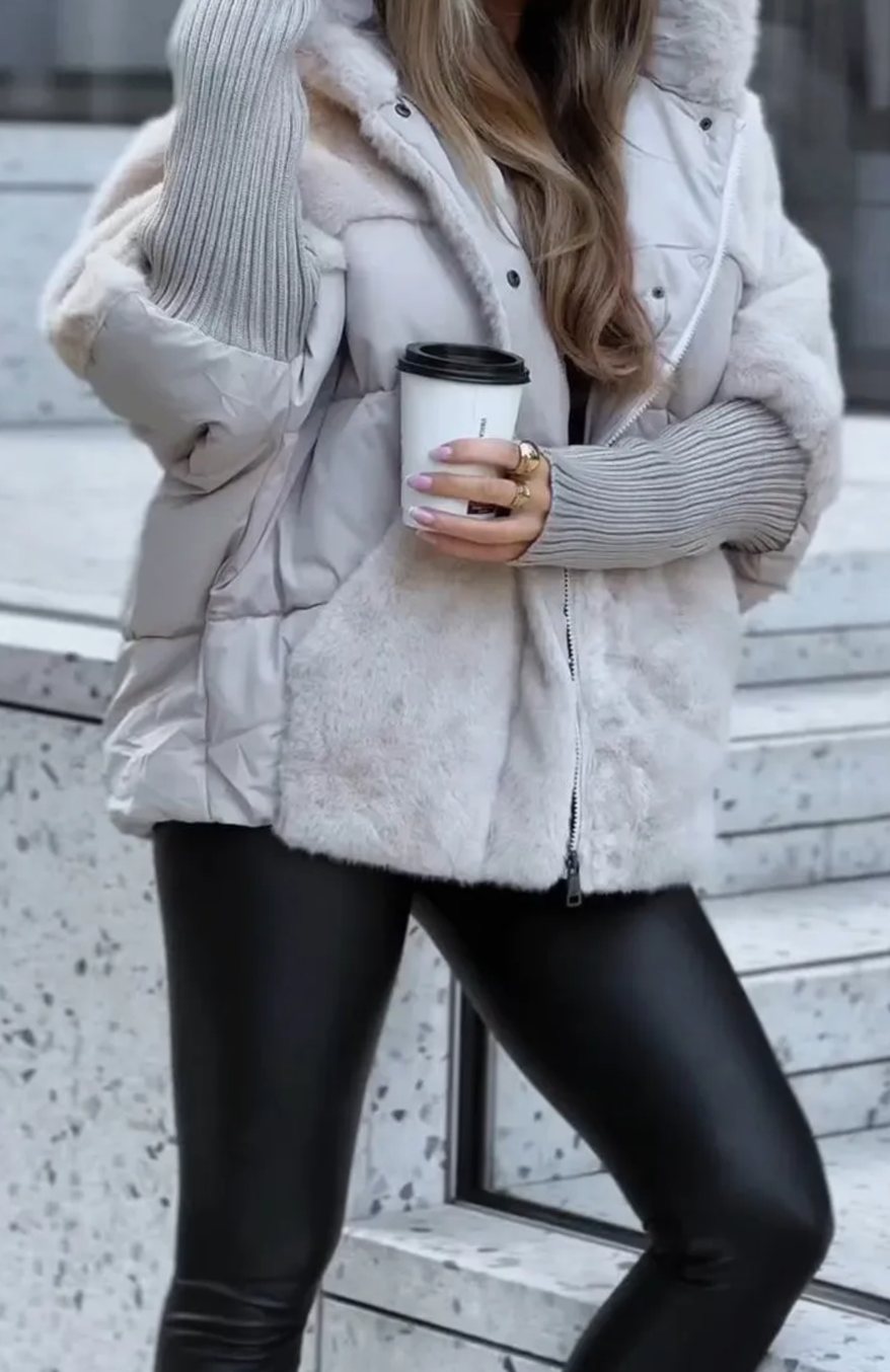 Olivia | Women's Quilted Faux Fur Hooded Puffer Jacket