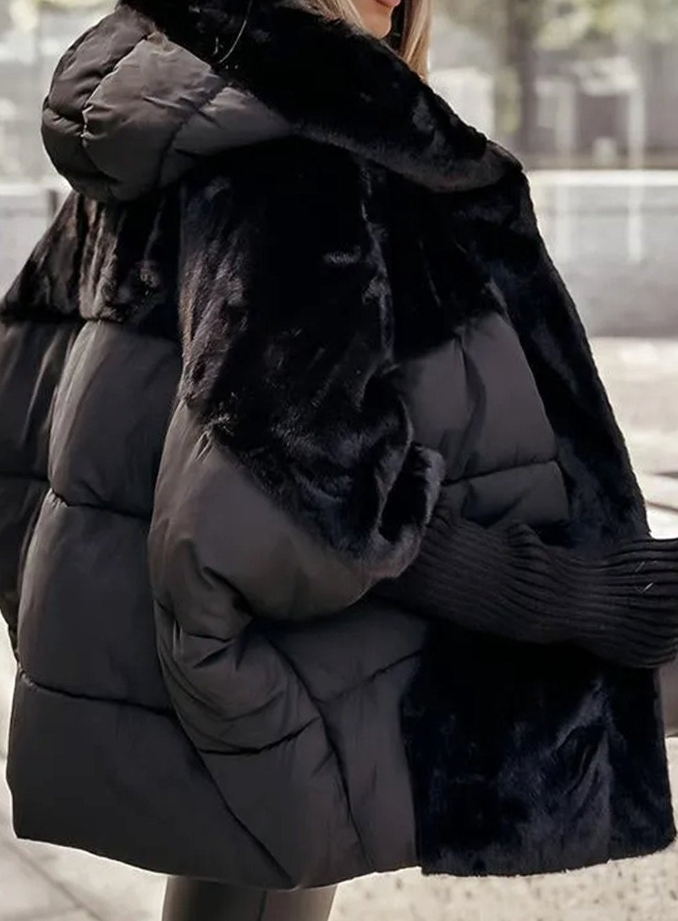 Olivia | Women's Quilted Faux Fur Hooded Puffer Jacket