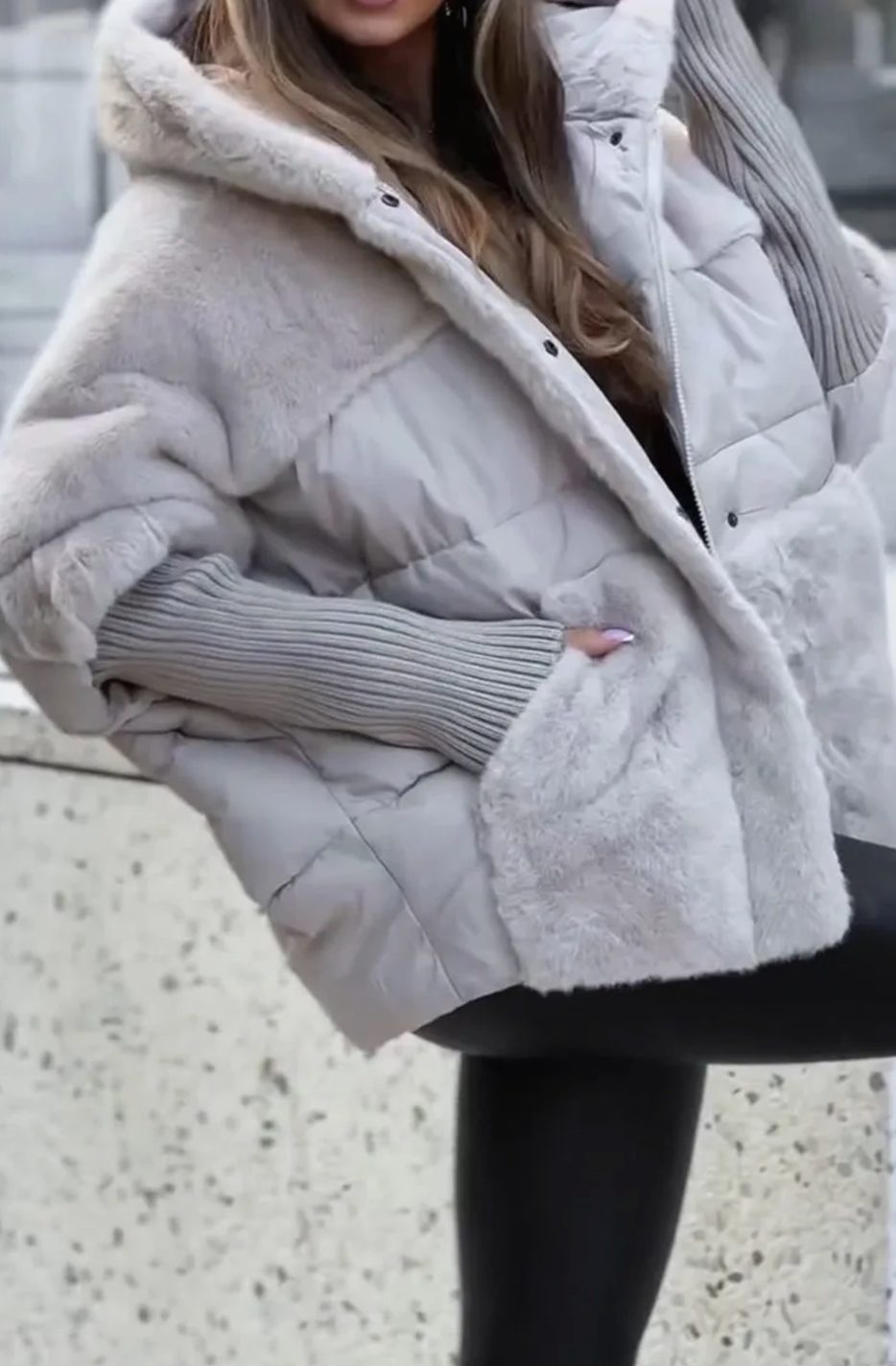 Olivia | Women's Quilted Faux Fur Hooded Puffer Jacket