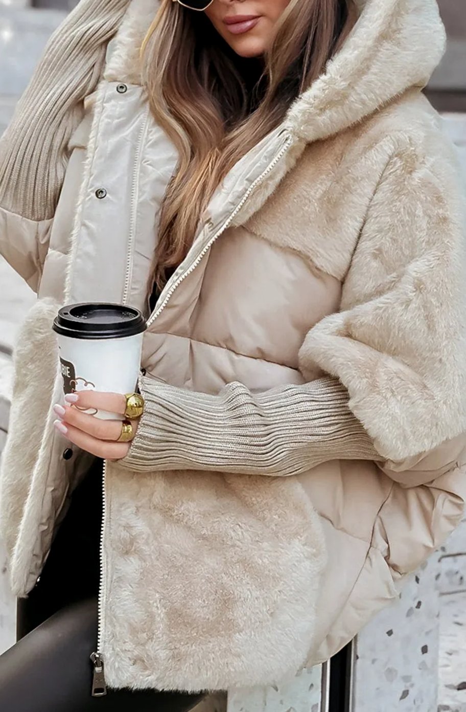 Olivia | Women's Quilted Faux Fur Hooded Puffer Jacket