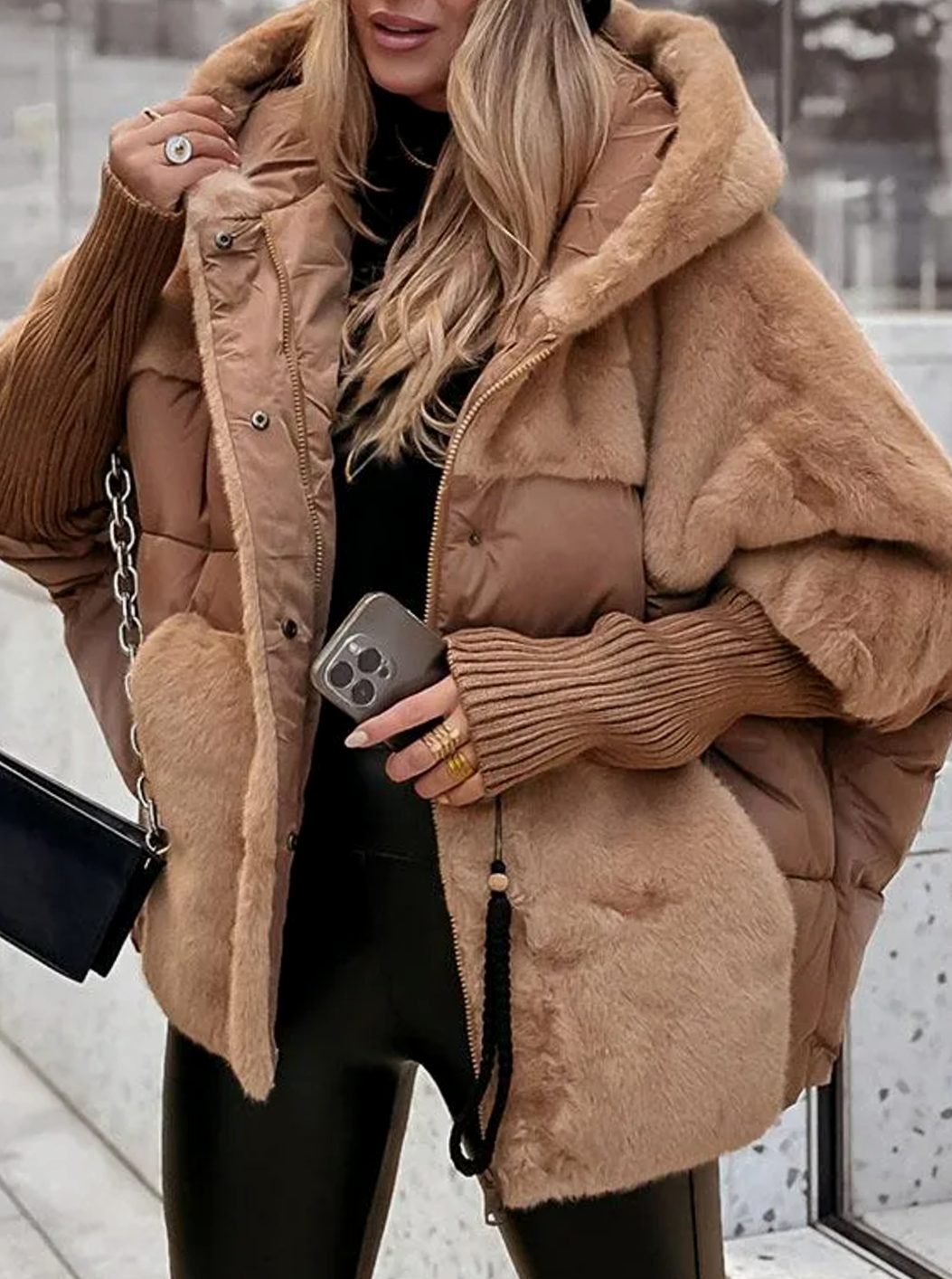 Olivia | Women's Quilted Faux Fur Hooded Puffer Jacket