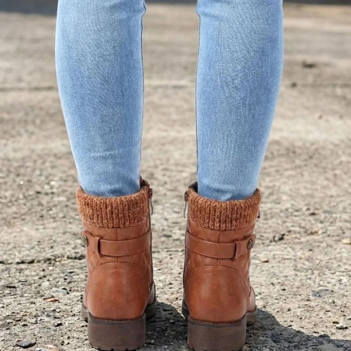 Madison | Women's Quilted Faux-Leather Lace-Up Block Heel Ankle Boots