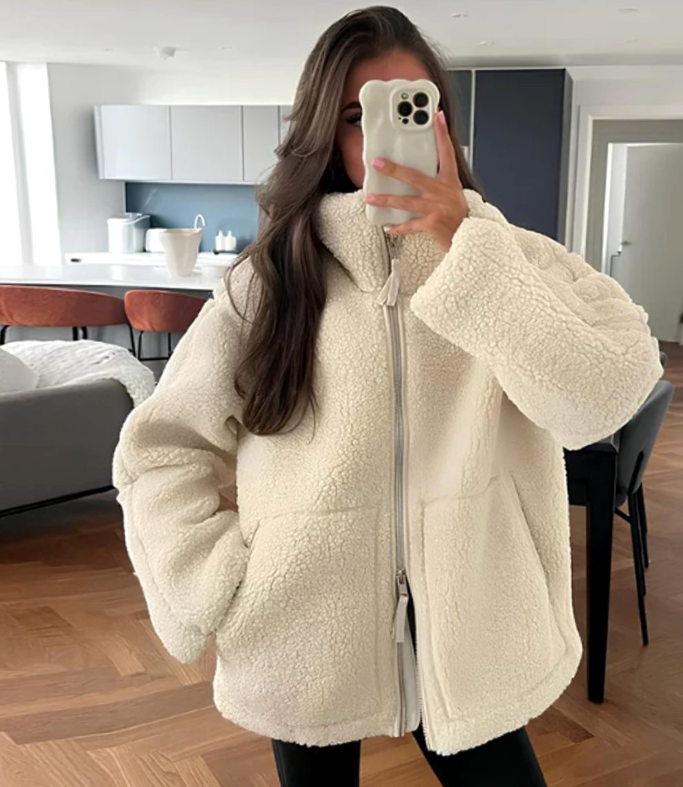 Penelope | Women's Relaxed-Fit High-Neck Sherpa Zip-Up Jacket