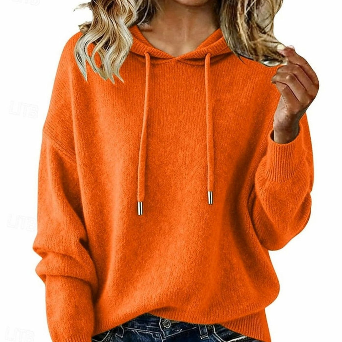 Luna | Women's Relaxed-Fit Hooded Knit Sweater Drawstring Pullover