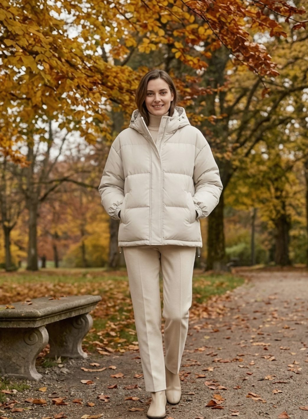 Madison | Women's Relaxed-Fit Hooded Puffer Jacket Drop-Shoulder Coat