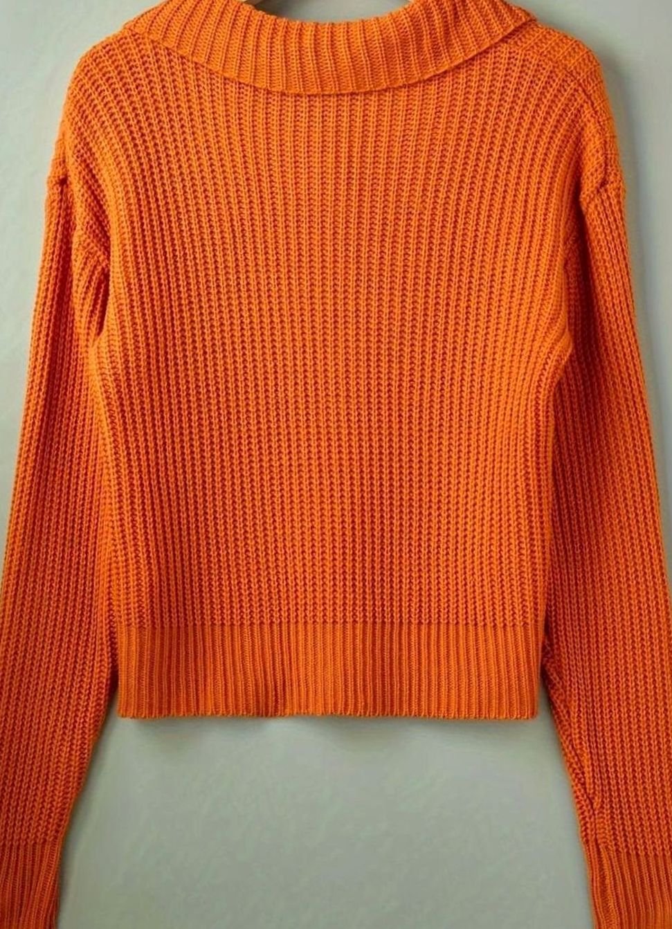 Eleanor | Women's Relaxed-Fit Ribbed Knit Folded Collar Pullover Sweater