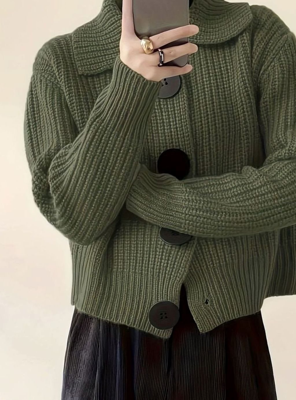 Eleanor | Women's Relaxed-Fit Ribbed Knit Folded Collar Pullover Sweater