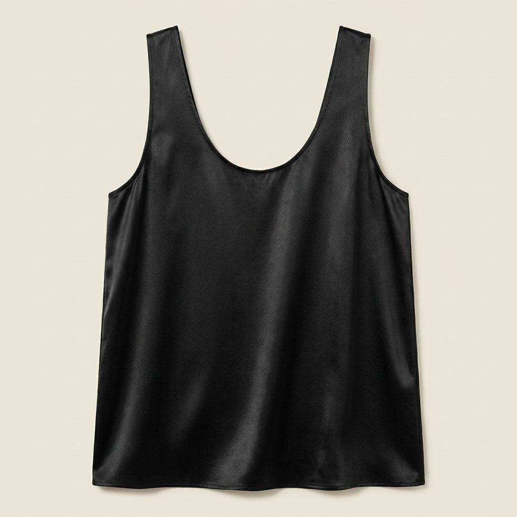 Isabella | Women's Relaxed-Fit U-Neck Satin Tank Top for Autumn Layering & Christmas Party Nights