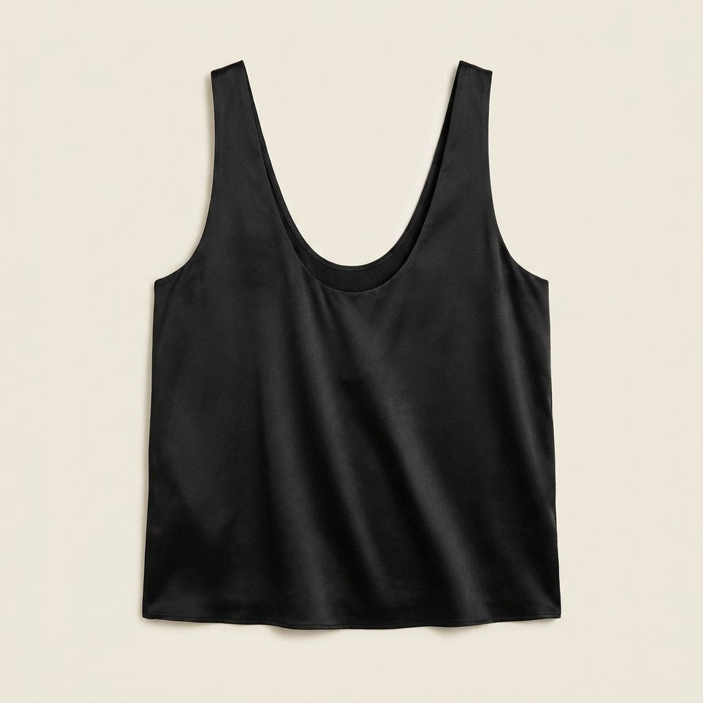 Isabella | Women's Relaxed-Fit U-Neck Satin Tank Top for Autumn Layering & Christmas Party Nights