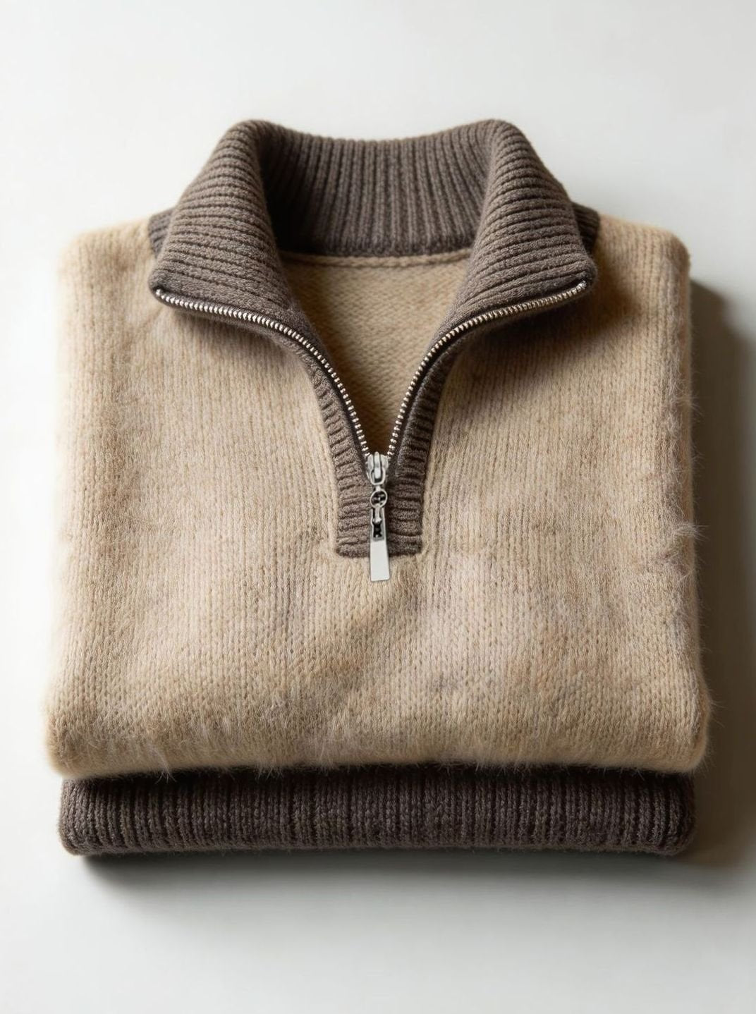 Sophia | Women's Relaxed Half-Zip Fuzzy Knit Pullover Sweater