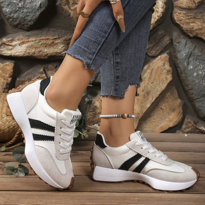 Charlotte | Women's Retro Platform Chunky Lace-Up Sneakers