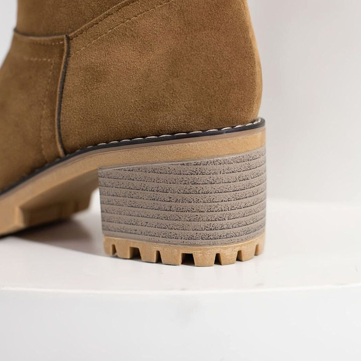 Isabella | Women's Sherpa-Cuffed Slip-On Winter Snow Ankle Boots Block Heel