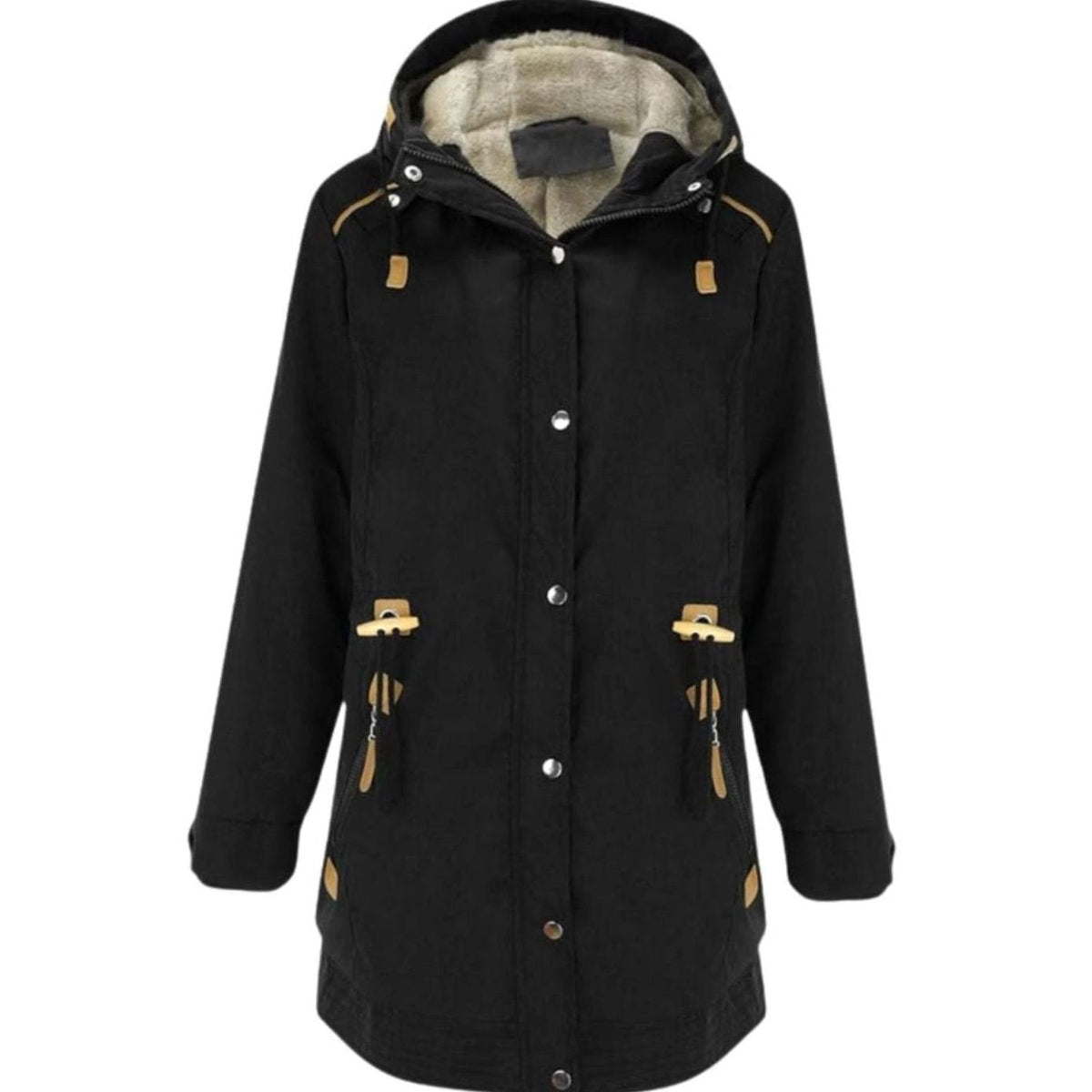 Emma | Women's Sherpa-Lined Hooded Parka Jacket Adjustable Waist