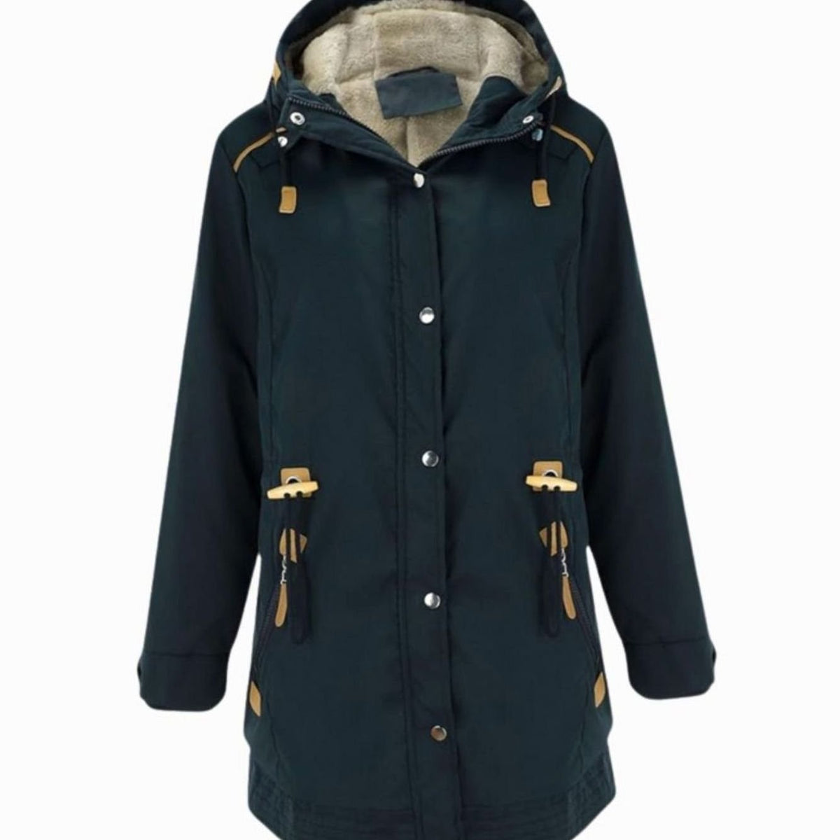Emma | Women's Sherpa-Lined Hooded Parka Jacket Adjustable Waist