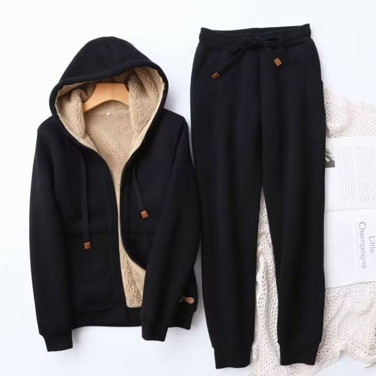 Aria | Women's Sherpa-Lined Winter Hoodie Jogger Set