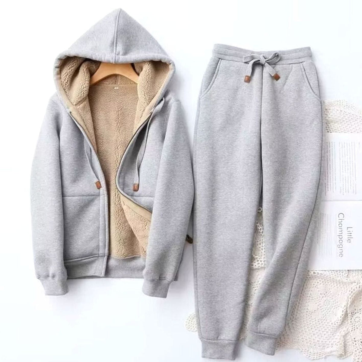 Aria | Women's Sherpa-Lined Winter Hoodie Jogger Set