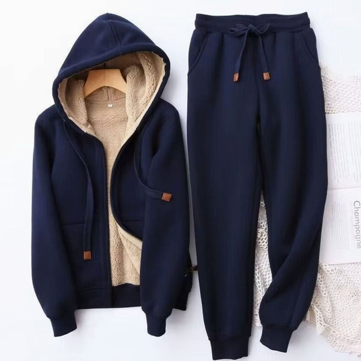 Aria | Women's Sherpa-Lined Winter Hoodie Jogger Set