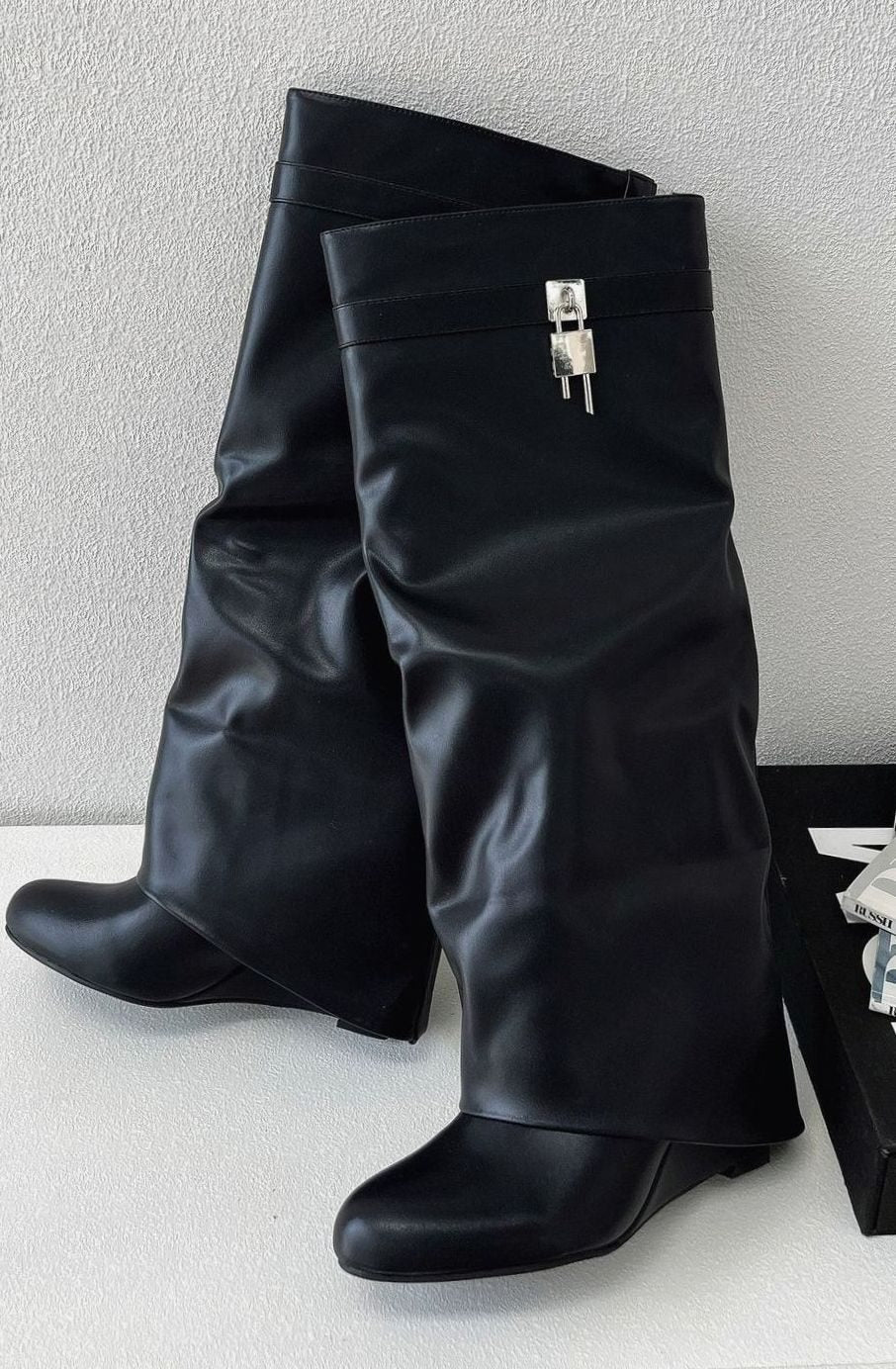 Sophia | Women's Sleek Faux Leather Knee High Boots