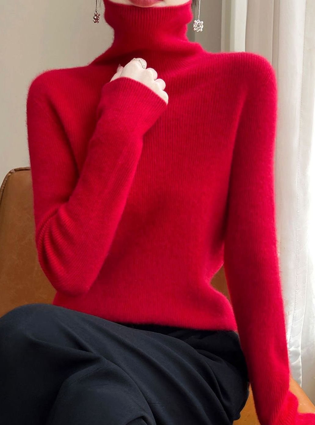 Olivia | Women's Slim-Fit Ribbed Turtleneck Sweater