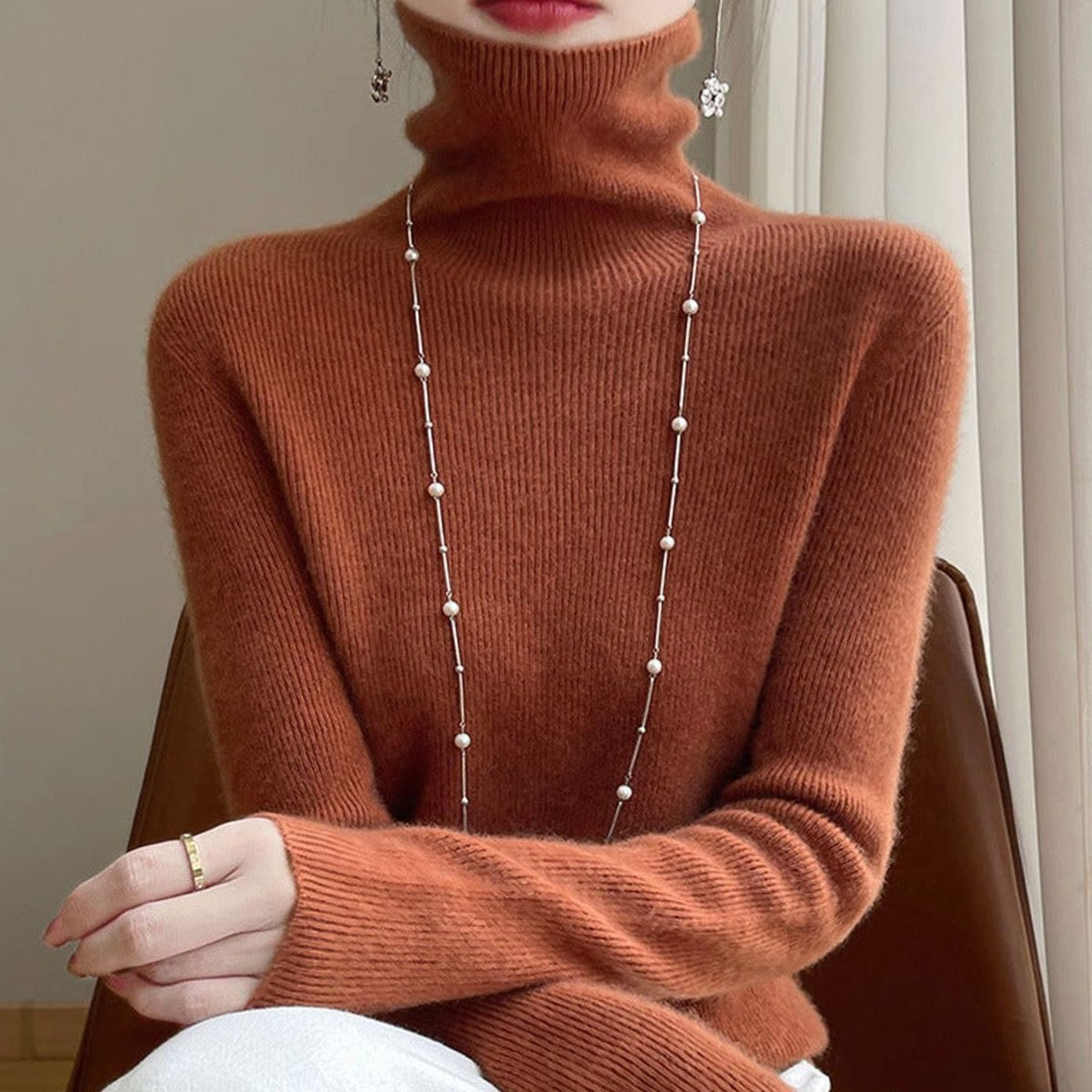 Olivia | Women's Slim-Fit Ribbed Turtleneck Sweater