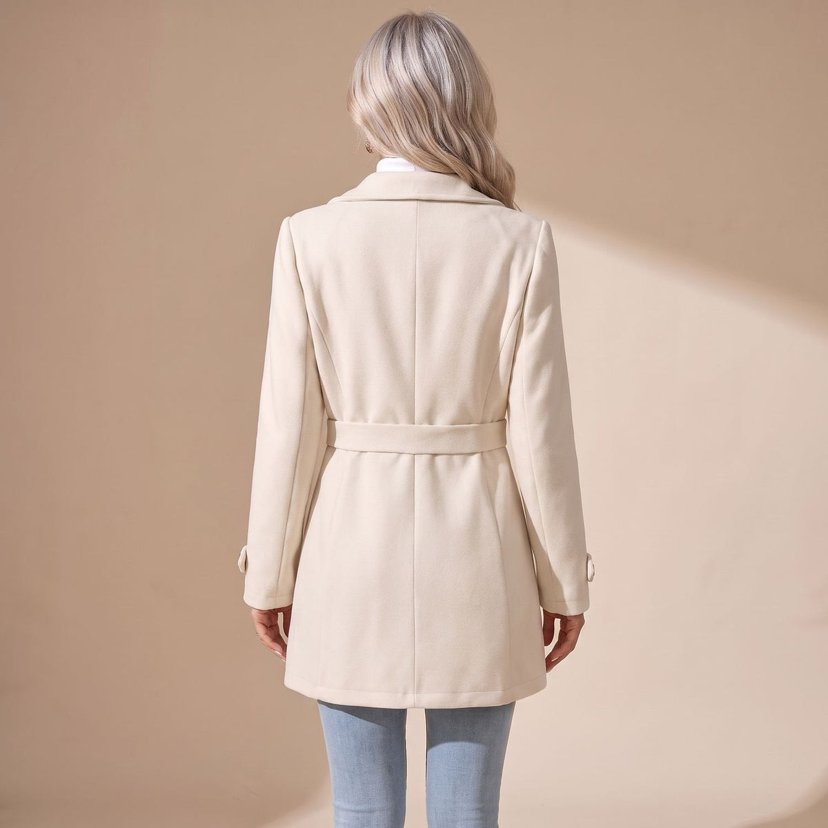 Grace | Women's Slim-Fit Single-Breasted Wool Coat Turn-Down Collar