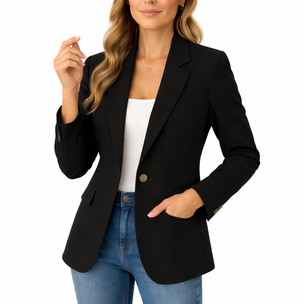 Emma | Women's Slim-Fit Single-Button Stretch Tailored Blazer