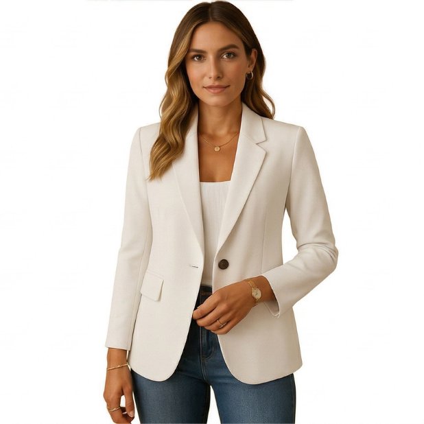Emma | Women's Slim-Fit Single-Button Stretch Tailored Blazer