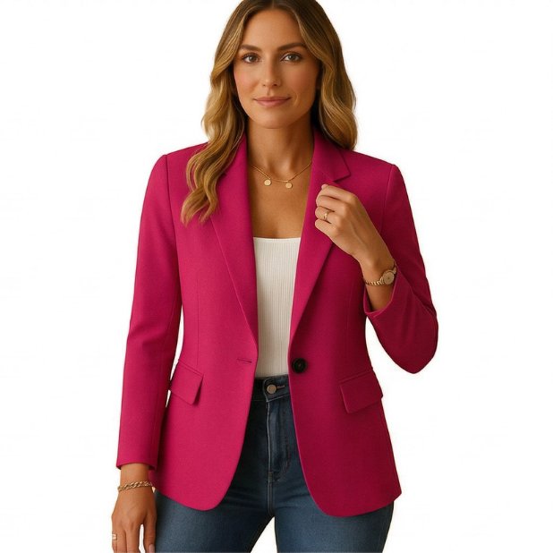 Emma | Women's Slim-Fit Single-Button Stretch Tailored Blazer