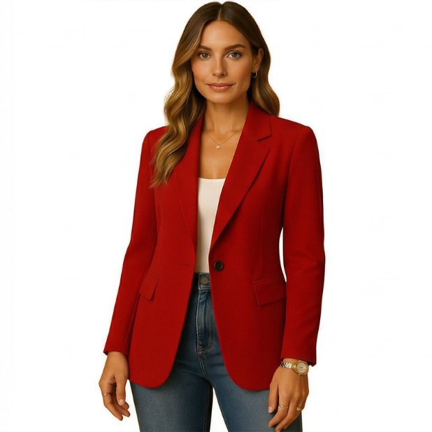 Emma | Women's Slim-Fit Single-Button Stretch Tailored Blazer