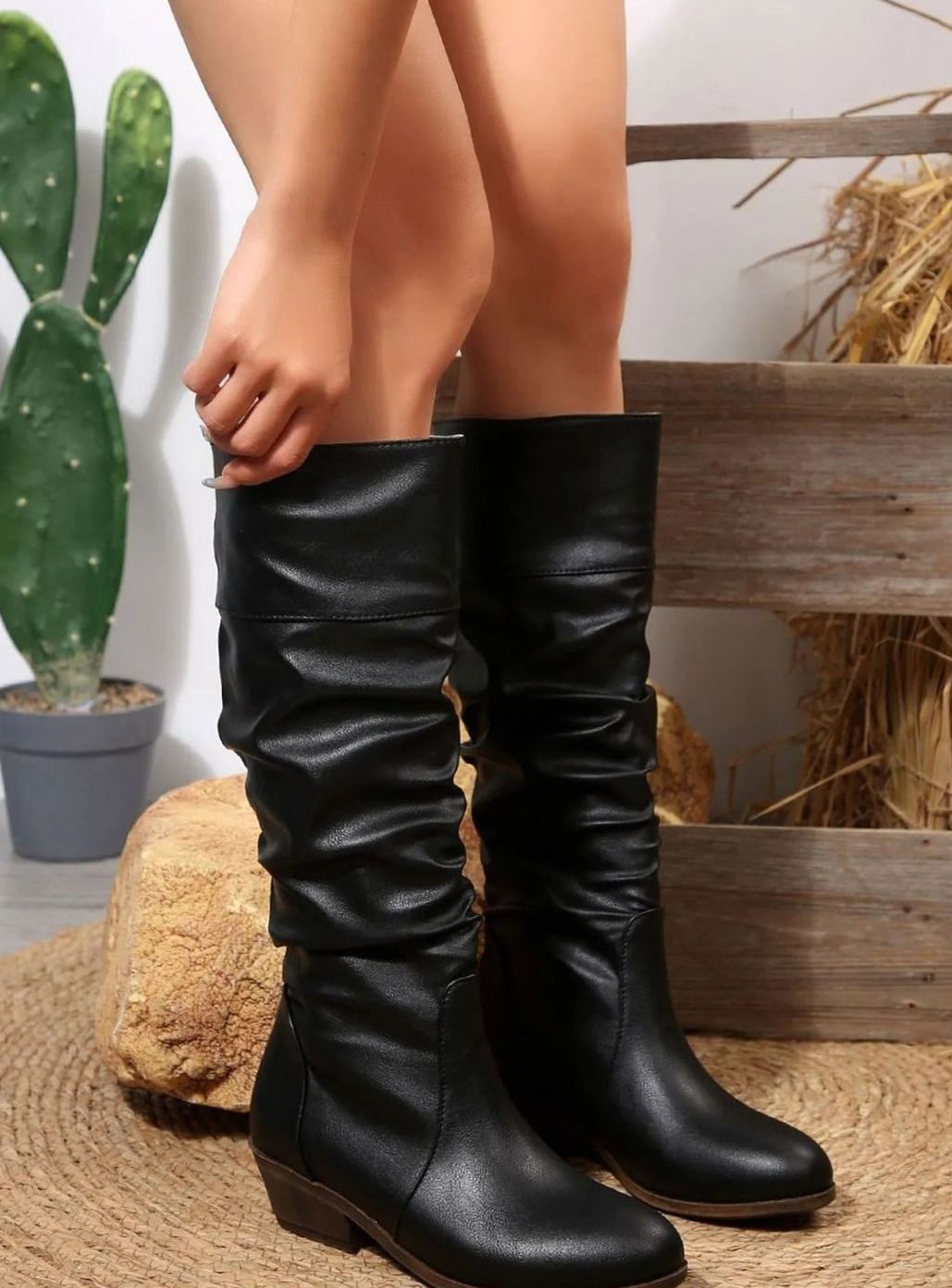 Charlotte | Women's Slouch Knee-High Pull-On Western Boots