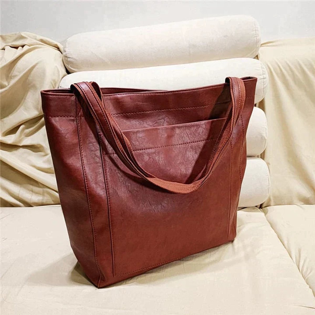 Layla | Women's Spacious Leather Shoulder Tote Bag