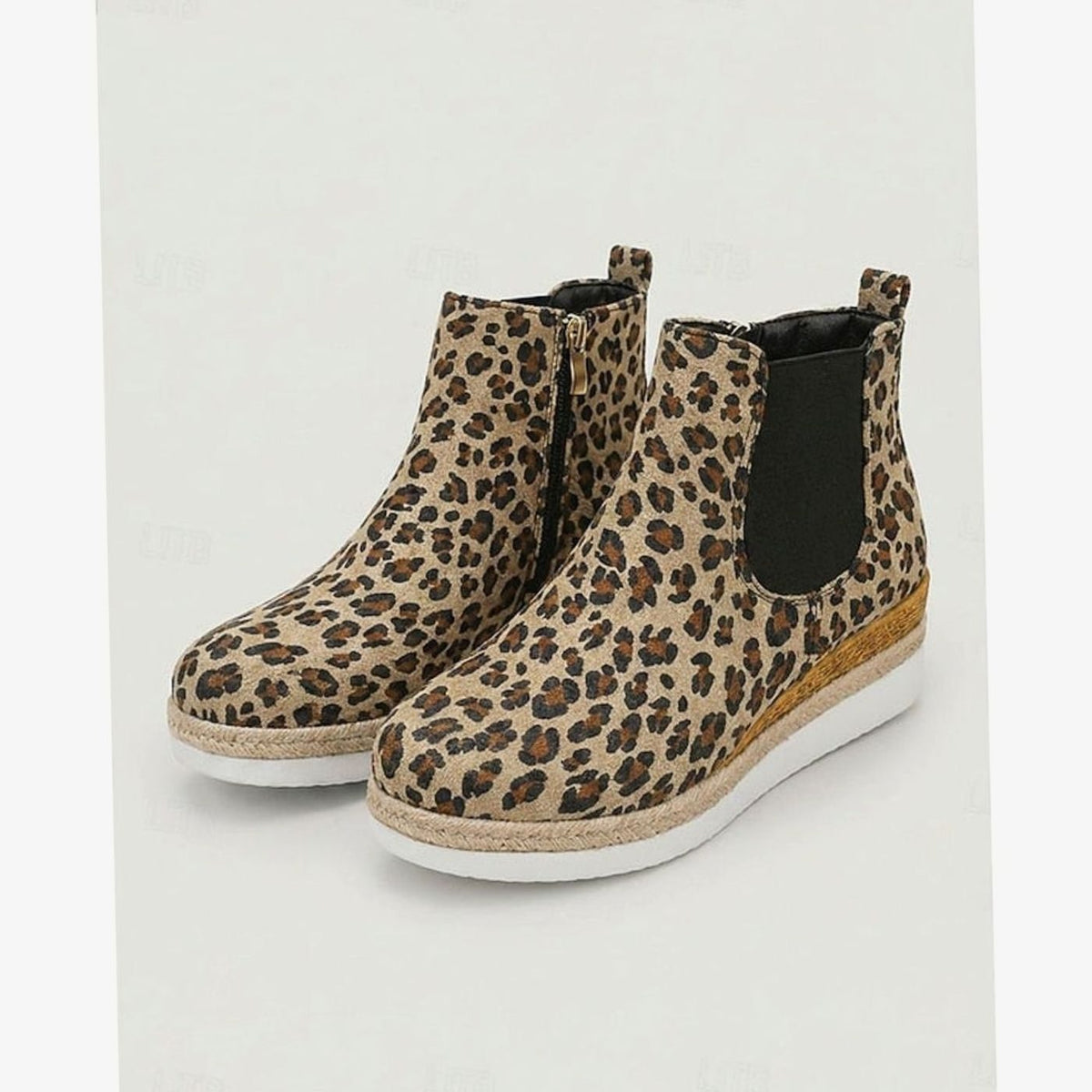 Aria | Women's Suede Wedge Ankle Boots Zipper Side-Panel Booties