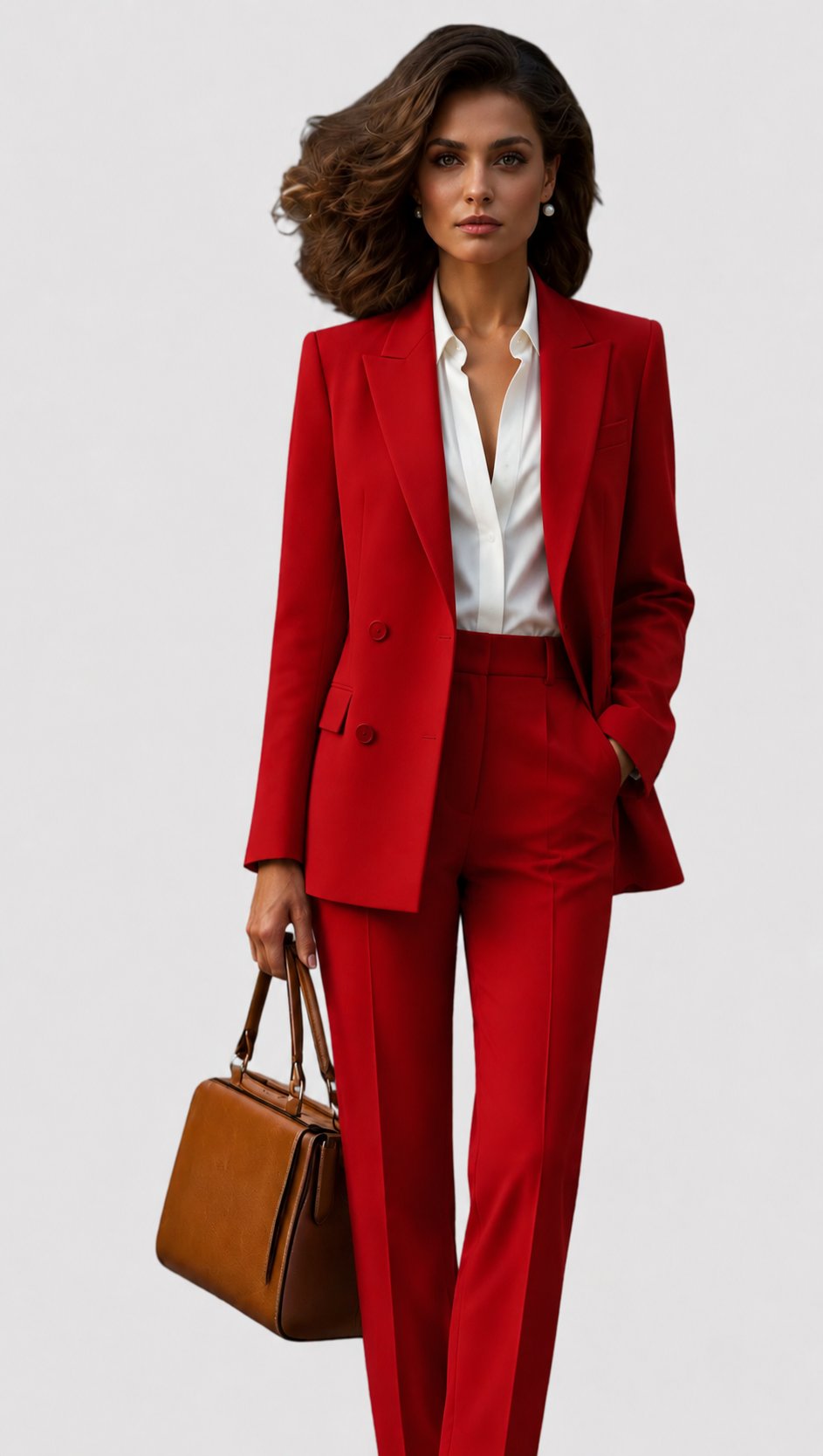 Women's Tailored Business Suit Set Professional Blazer Trousers