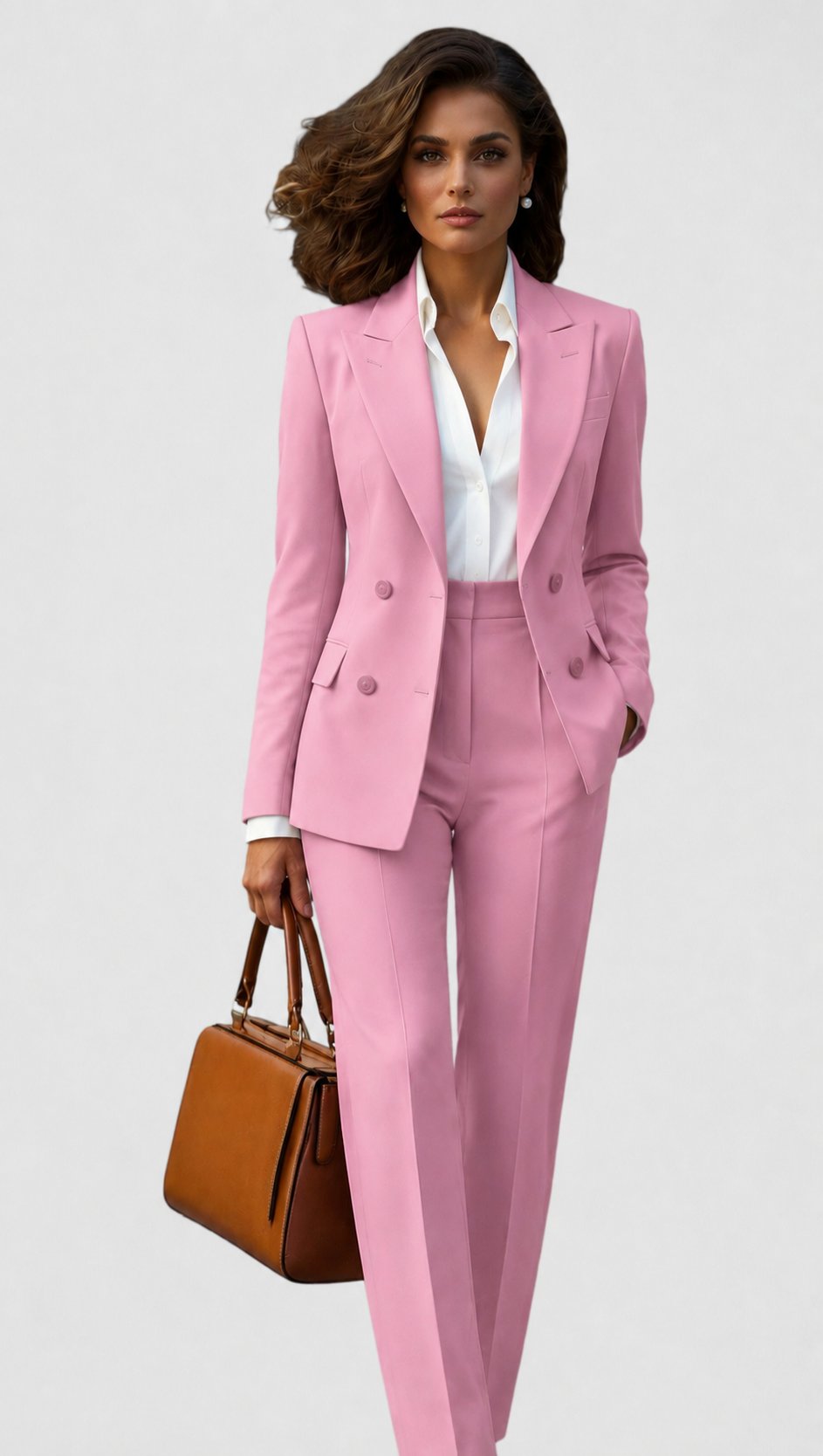 Women's Tailored Business Suit Set Professional Blazer Trousers