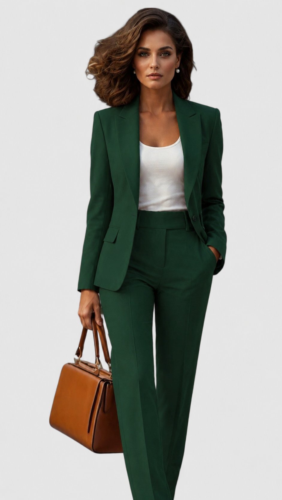 Women's Tailored Business Suit Set Professional Blazer Trousers