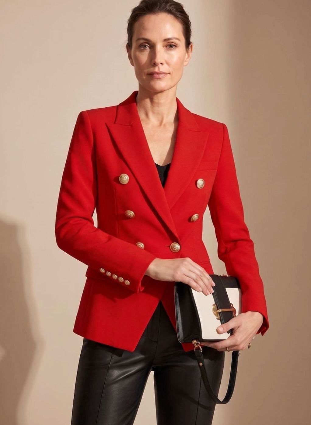 Aria | Women's Tailored Double-Breasted Gold-Button Blazer