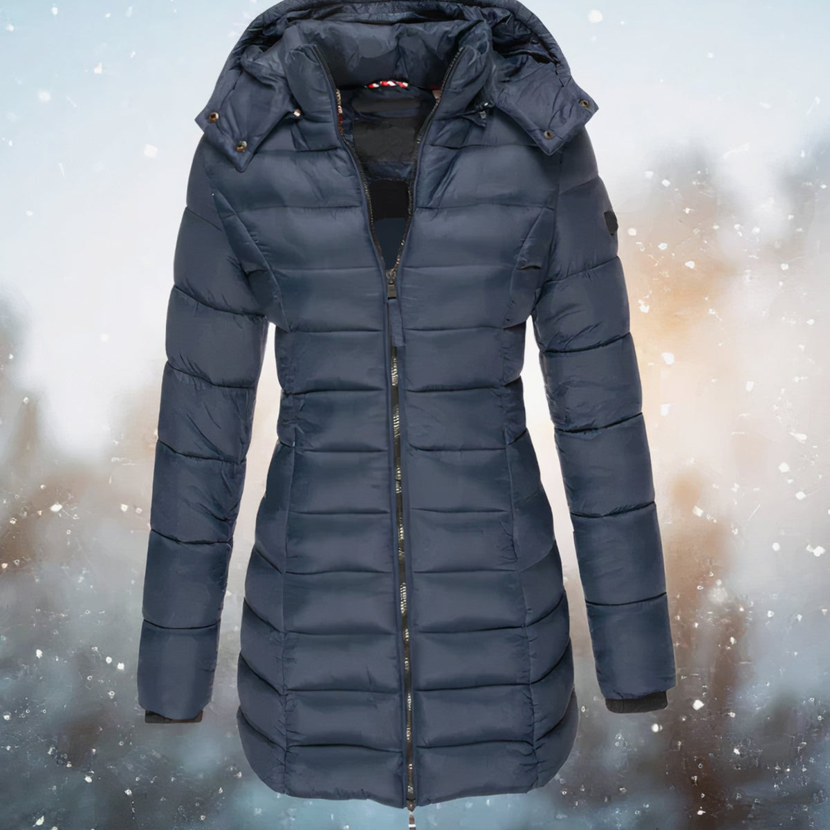 Harper | Women's Tailored-Fit Hooded Quilted Jacket Long Puffer Coat